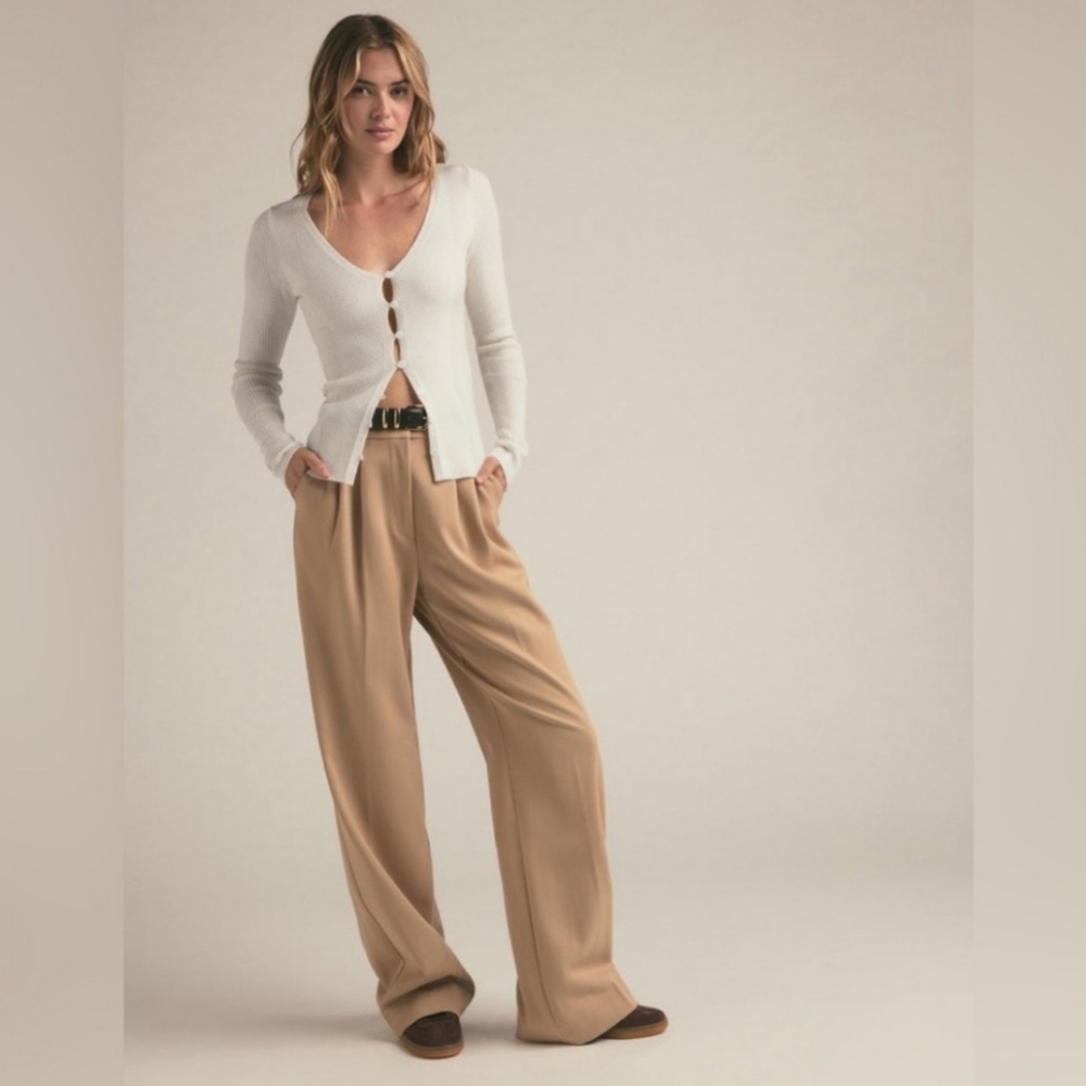 Favorite Daughter Classic Tan Wide Leg Chinos - Picture 6 of 15